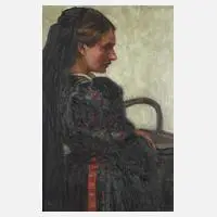 A. R. Engelhard, Junge Frau in Tracht, 1912, Öl auf grober Leinwand
