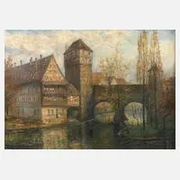 Karl Freytag, Henkersteg in Nürnberg, Öl auf Leinwand