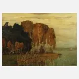 Fritz Geyer, "Herbststimmung an der Havel", Öl auf Platte