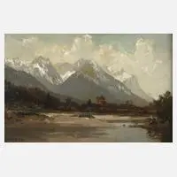 Fritz Halberg-Krauss, "Studie an der Loisach ...", Öl auf Karton