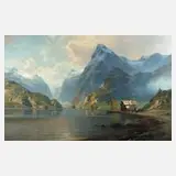 Johannes Harders, Norwegische Fjordansicht, Öl auf Leinwand