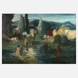 Franz Ferry Hauber, "Neckarlandschaft", 1944, Öl auf Leinwand