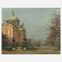 Erich Kux, "Neues Palais Potsdam", Öl auf Leinwand
