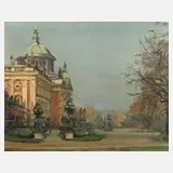 Erich Kux, "Neues Palais Potsdam", Öl auf Leinwand