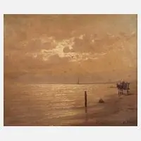 Martens, Abend am Meer, Öl auf Leinwand