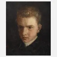 T. Mozart, Jungenportrait, 1916, Öl auf Holztafel