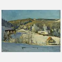 Alfred Nickisch, An den Kohelhäusern (Oberschreiberhau), Öl auf Pressspanplatte