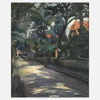 Anders Osterlind, Straße im Villenviertel, Öl auf Leinwand