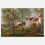 Prof. Walter Prescher van Ed, Ein Garten vor Paris, Öl auf Leinwand