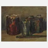 Juan Serrera Ranero, "Gises", 1944, Öl auf Sperrholzplatte