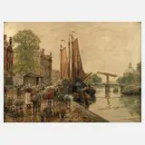 Franz Max Richter-Reich, Holländischer Blumenmarkt, Öl auf Leinwand