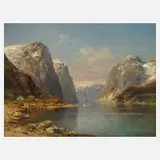 Sognefjord by Alfred Karl Julius Otto von Schönberger, sold Feb 2024