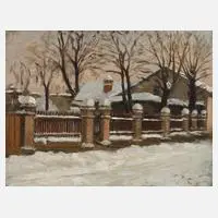 Winter in Ginzing by Heinrich Schröder, Öl auf Malkarton, sold Feb 2024
