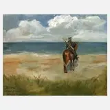 C. Zehene, Strandwache in Brook/Ostsee, 1917, Öl auf Leinwand