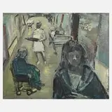 Lothar Gemmel, Auf der Krankenstation, Öl auf Leinwand