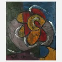 Florale Abstraktion by Prof. Bohumil Samuel Kecir, Öl auf Malkarton, sold Feb 2024