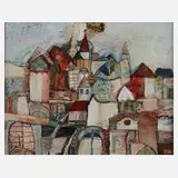 Ilia Milkov [Илия Милков], Stadtlandschaft "Jitel", 1997, Ölfarbe
