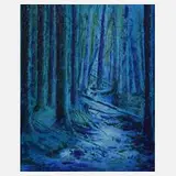 Leszek Nowosielski, Nächtlicher Wald, 1998, Acryl auf Leinwand