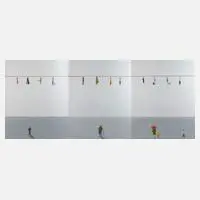 Triptychon "On-line" by Jens Ulrich Petersen, Acryl auf Leinwand, sold Feb 2024