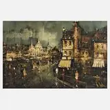 Rolf Schröder, Montmartre in Paris, Öl auf Hartfaserplatte