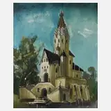 Vidmanta Vaitkevicius, Kirchenansicht, 1993, Öl auf Leinwand