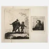 Johann Andreas B. Nothnagel, Zwei Radierungen nach Rembrandt, 1771