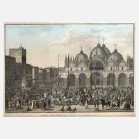 Jean Duplessis-Bertaux, Einzug der Franzosen in Venedig, Kupferstich und Radierung nach einer Zeichnung von Antoine Charles Horace Vernet genannt "Carle Vernet" (1758 Bordeaux bis 1836 Paris)