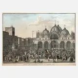 Jean Duplessis-Bertaux, Einzug der Franzosen in Venedig, Kupferstich und Radierung nach einer Zeichnung von Antoine Charles Horace Vernet genannt "Carle Vernet" (1758 Bordeaux bis 1836 Paris)