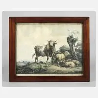 "Stier mit Schafen" by Pieter Gerardus van Os, 1803, Radierung, sold Feb 2024