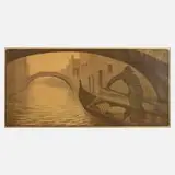 Paul Berthon, Morgens in Venedig, Farblithographie