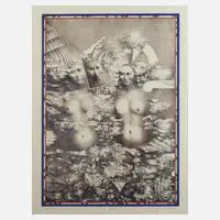 Prof. Albin Brunovský, "Sestry e Fontinebleau II", 1974, Farblithographie auf leichtem Karton