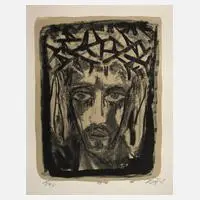 Prof. Otto Dix, "INRI", Farblithographie auf Velin