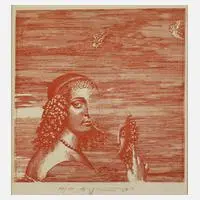 Eberhard Eggers, "Detachment", Radierung in Rötel