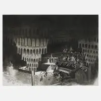Probe im großen Schauspielhaus by Prof. Karl Hubbuch, Kaltnadelradierung, sold Feb 2024