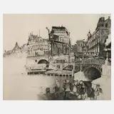 Prof. Karl Hubbuch, "Jannowitzbrücke Berlin", Kaltnadelradierung