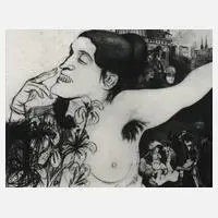 "Milly in Berlin" by Prof. Karl Hubbuch, Kaltnadelradierung in Schwarzgrün mit dezentem Plattenton auf Velin, sold Feb 2024