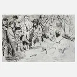 Prof. Karl Hubbuch, "Nacht einer Dirne", Kaltnadelradierung mit dezentem Plattenton