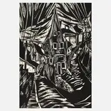 Heinz Kupfernagel, "Waldenburg", Holzschnitt auf Velin