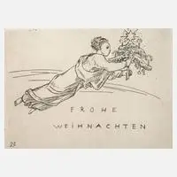 Bertold Löffler, Frohe Weihnachten, Radierung