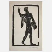 Prof. Gerhard Marcks, "Gedenkblatt ...", Holzschnitt auf dünnem langfaserigen Papier