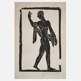 Prof. Gerhard Marcks, "Gedenkblatt ...", Holzschnitt auf dünnem langfaserigen Papier