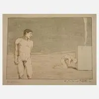 Bruno May, "Kain und Abel", Farblithographie