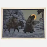 Prof. Eugen Osswald, "St. Nicolaus", Farblithographie auf leichtem Karton