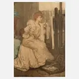 Manuel Robbe, Elegante Künstlerin, Farbradierung