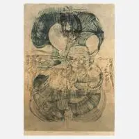 Jiří Anderle, "Orchidee", Lithographie und Radierung auf langfaserigem Papier