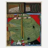 Prof. Friedensreich Hundertwasser, "King Kong", Serigraphie in verschiedenen Farben mit Gold und Silber