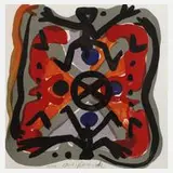 A. R. Penck, Blatt aus der Kopenhagen-Suite III, Farblithographie auf Velin
