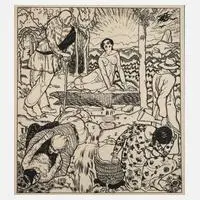 Mateo Cristiani, Lebenskreis, Tuschefeder und Deckweiß auf Karton