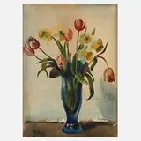 Ernst Honigberger, Frühlingsblumenstillleben, Mischtechnik