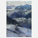 Wilhelm Friedrich Kuh, Winterlandschaft, Pastellmalerei